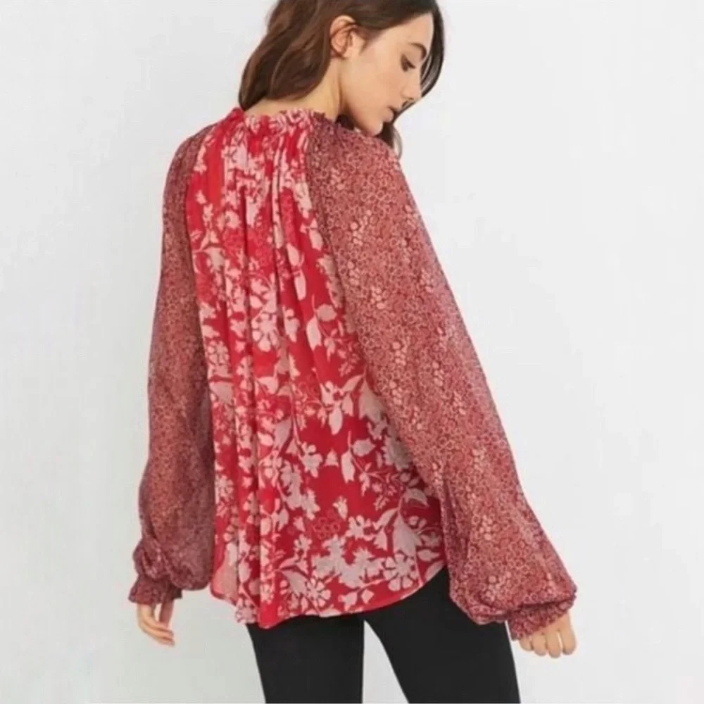 Free People Hendrix‎ Printed Top in Red